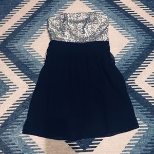 Silver Sequin and Black Cocktail Dress | Express 4